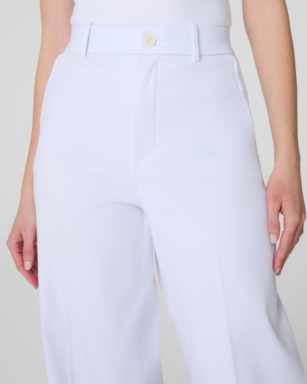Stretch Twill Wide Leg Pant - White