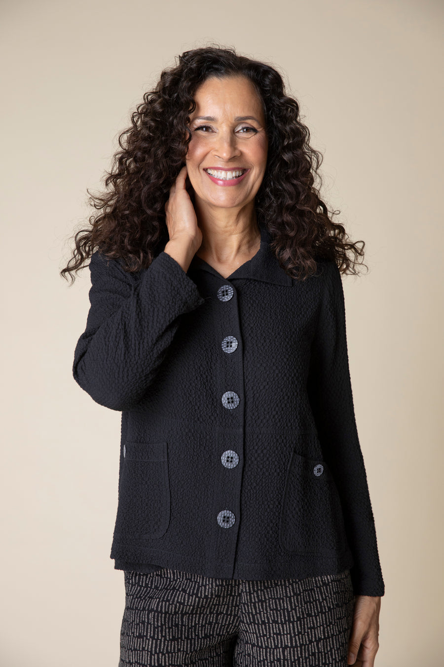 Habitat | Crinkle Crepe Solid Easy Swing Jacket
