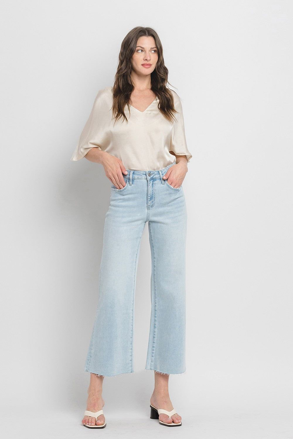 Flying Monkey | High Rise Wide Leg Raw Hem