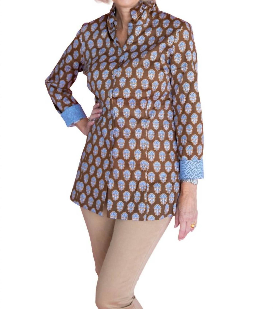 Patty Kim | Elizabeth Blouse - Chocolate Foulard