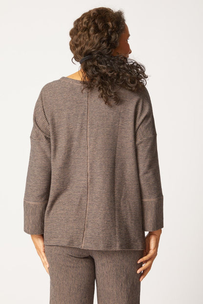 Habitat | Pasadena Stripe Canyon Pullover - Truffle