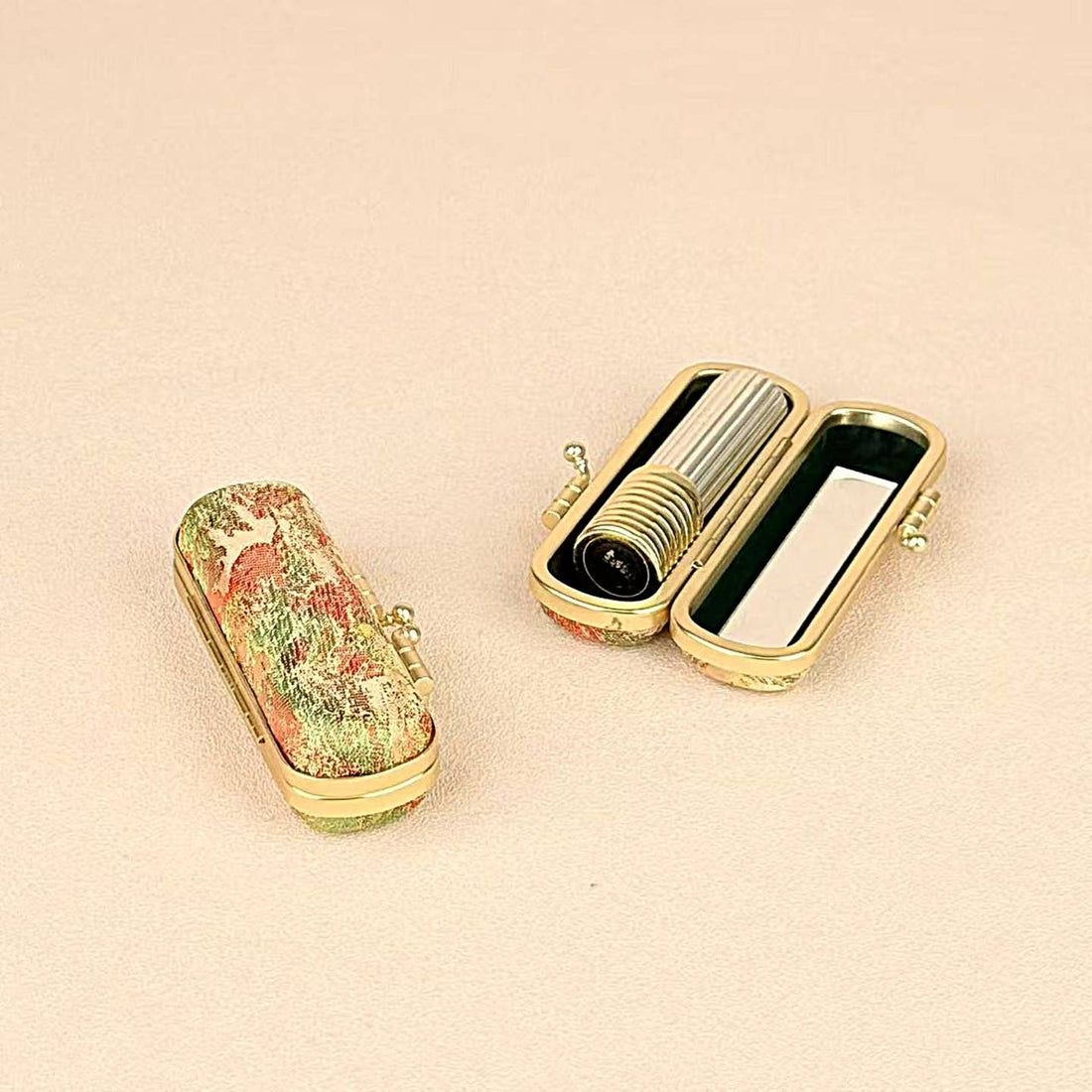 Feather Brocade Lipstick Case