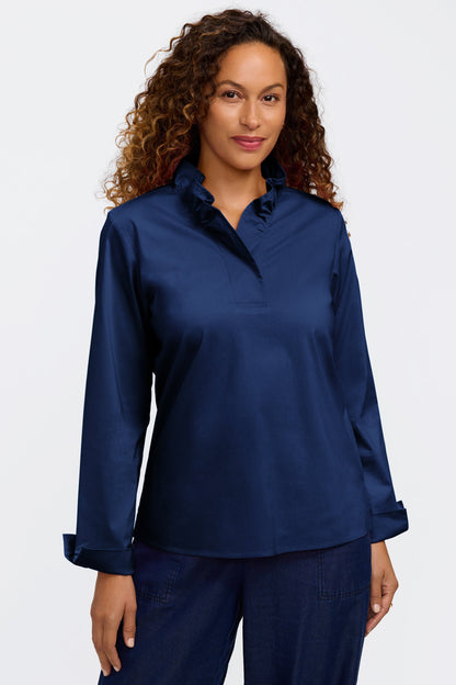 Tammy No Iron Stretch Long Sleeve Popover Shirt