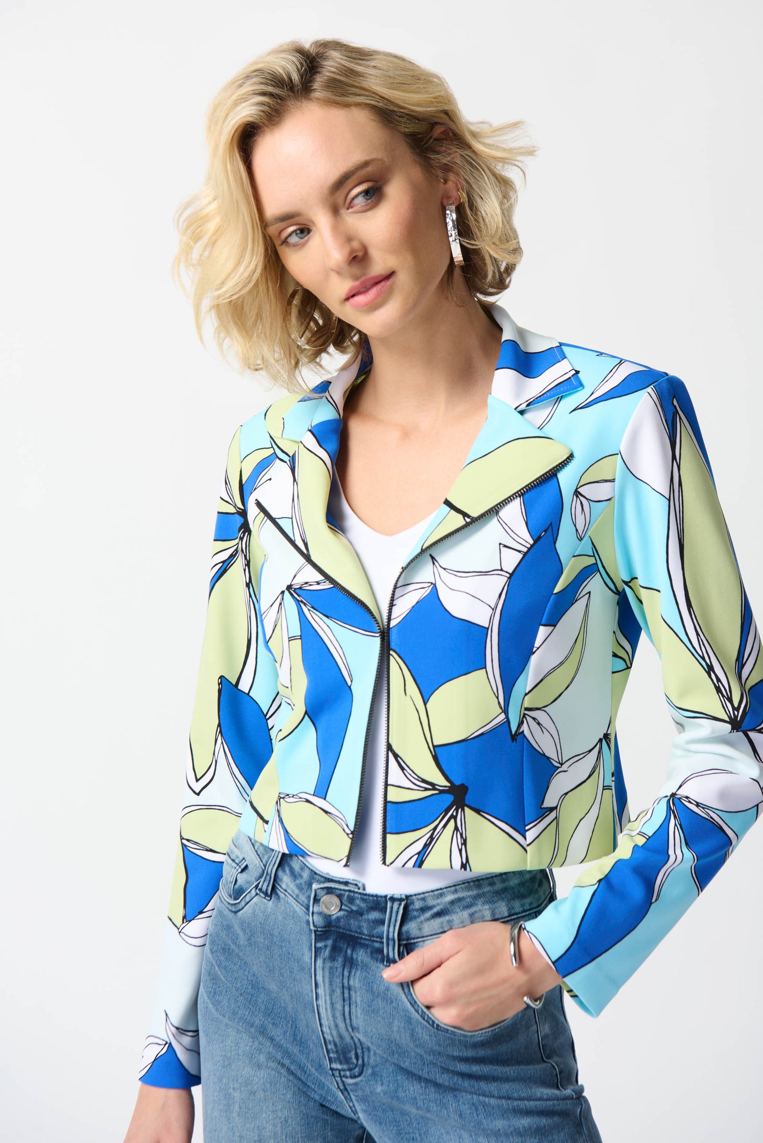 Joseph Ribkoff | Leaf Print Jacket