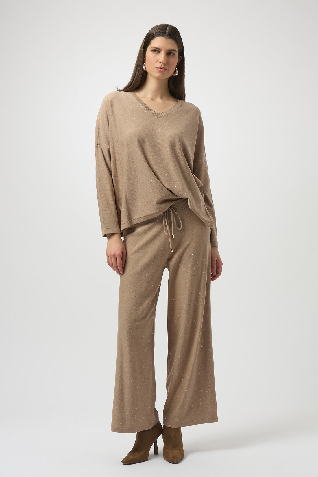 Joseph Ribkoff | Sequined Knit Culotte Pants