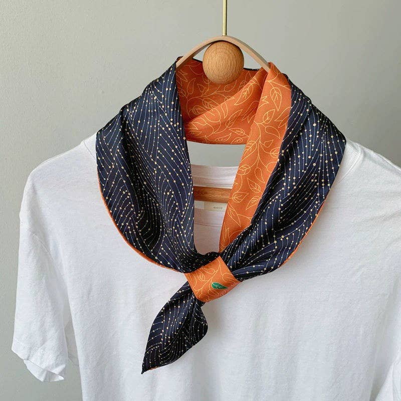 Winding River | Orange Navy Night Loop Scarf
