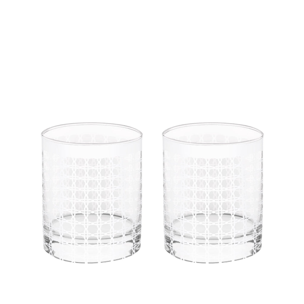 Lilly Pulitzer | Lo Ball Glass Set -Resort White Caning