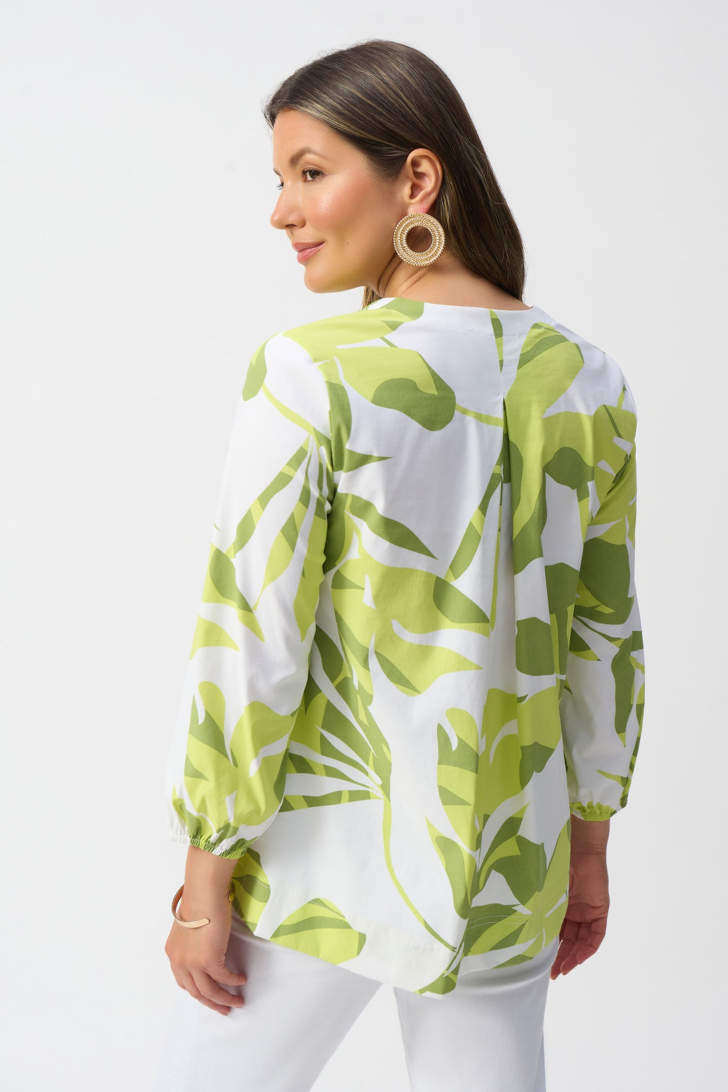 Joseph Ribkoff | Stretch Poplin Floral Print Trapeze Top