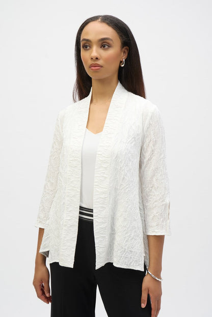 Joseph Ribkoff | Jacquard Straight Cover Up Jacket - White