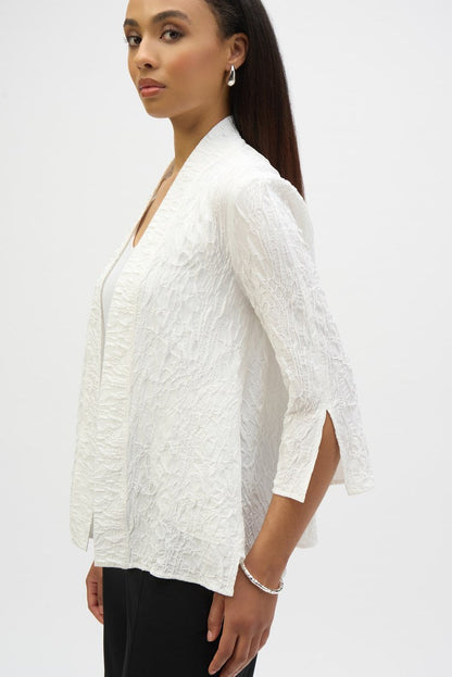 Joseph Ribkoff | Jacquard Straight Cover Up Jacket - White