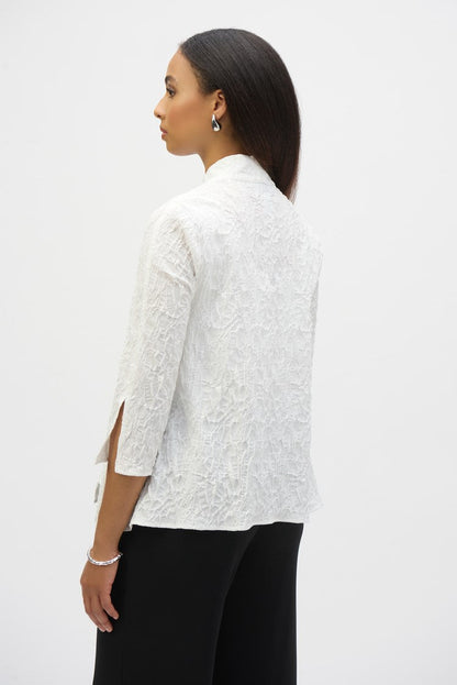 Joseph Ribkoff | Jacquard Straight Cover Up Jacket - White