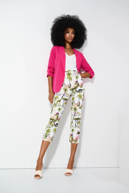 Joseph Ribkoff | Floral High-Waisted Trousers - Vanilla/Multi