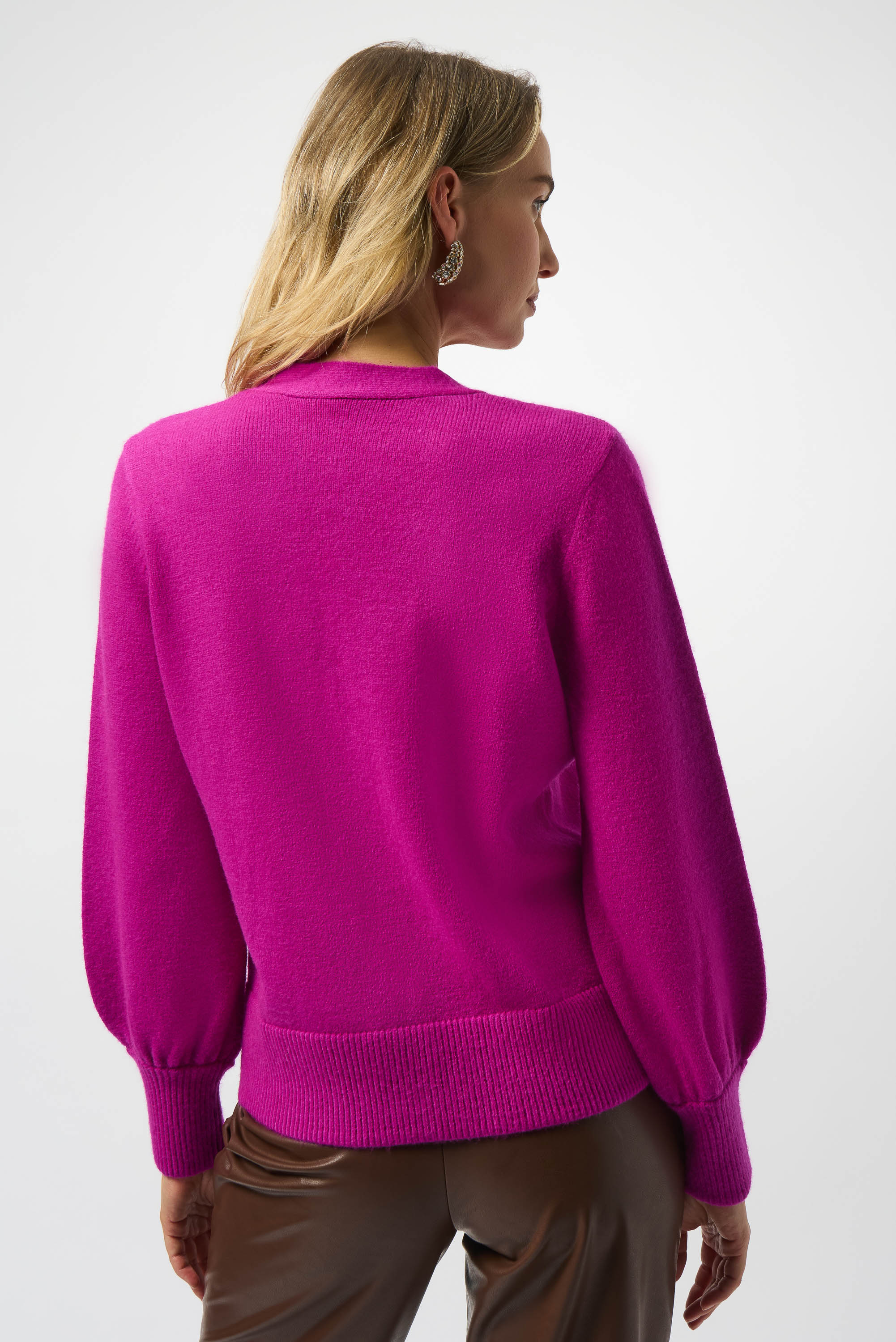 Joseph Ribkoff | Knit Cardigan with Puff Sleeves