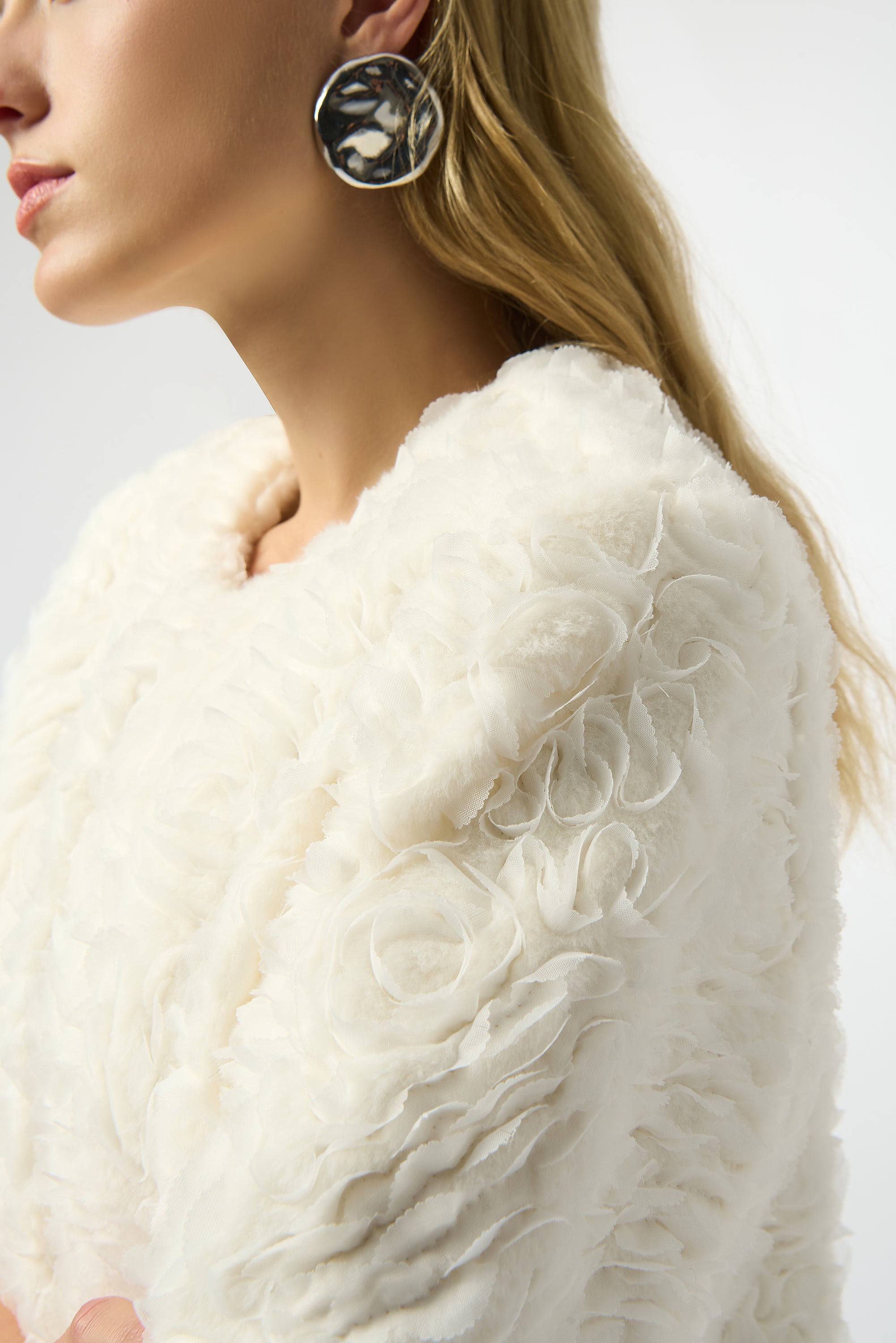 Joseph Ribkoff | Embroidered Faux Fur Jacket