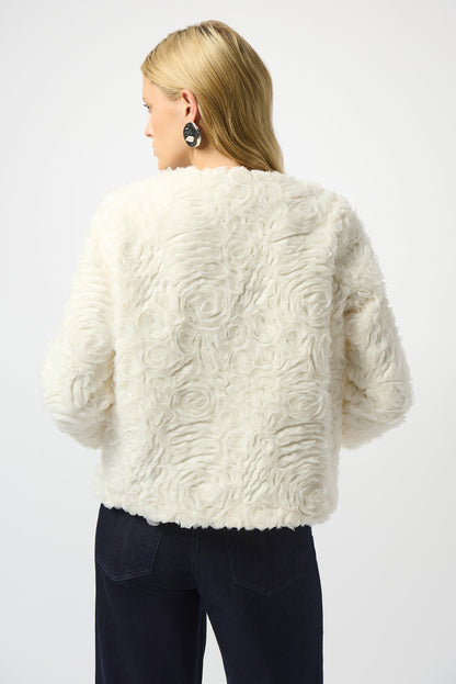 Joseph Ribkoff | Embroidered Faux Fur Jacket