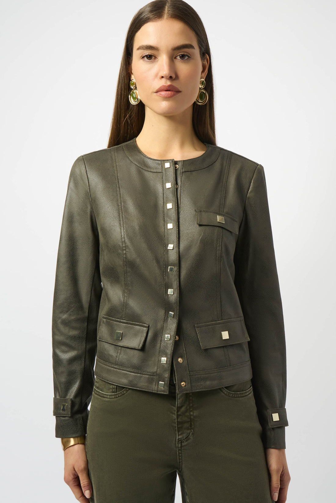 Joseph Ribkoff | Foiled Faux Suede Fitted Jacket