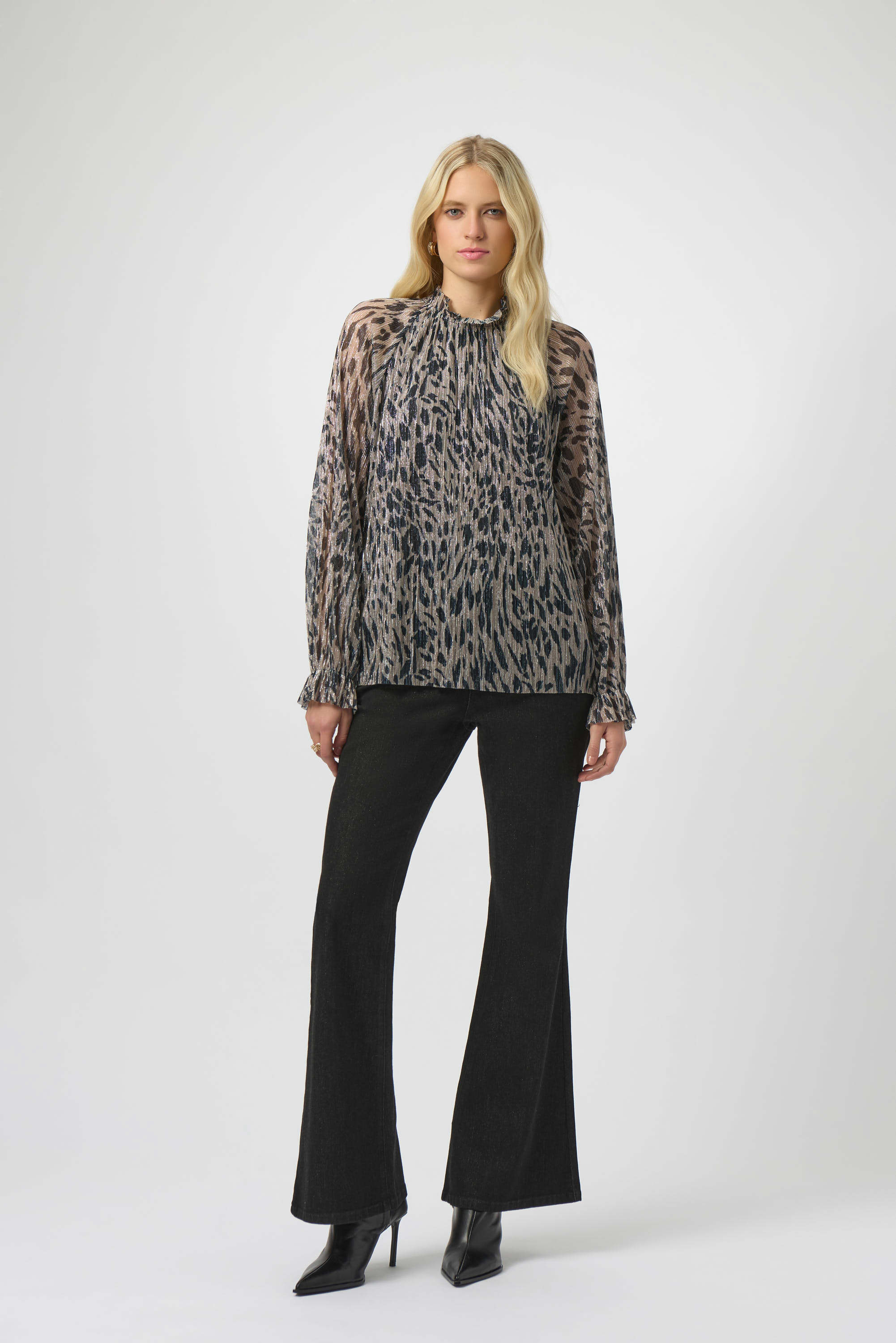 Animal Print Pullover With Jewel Embellishment