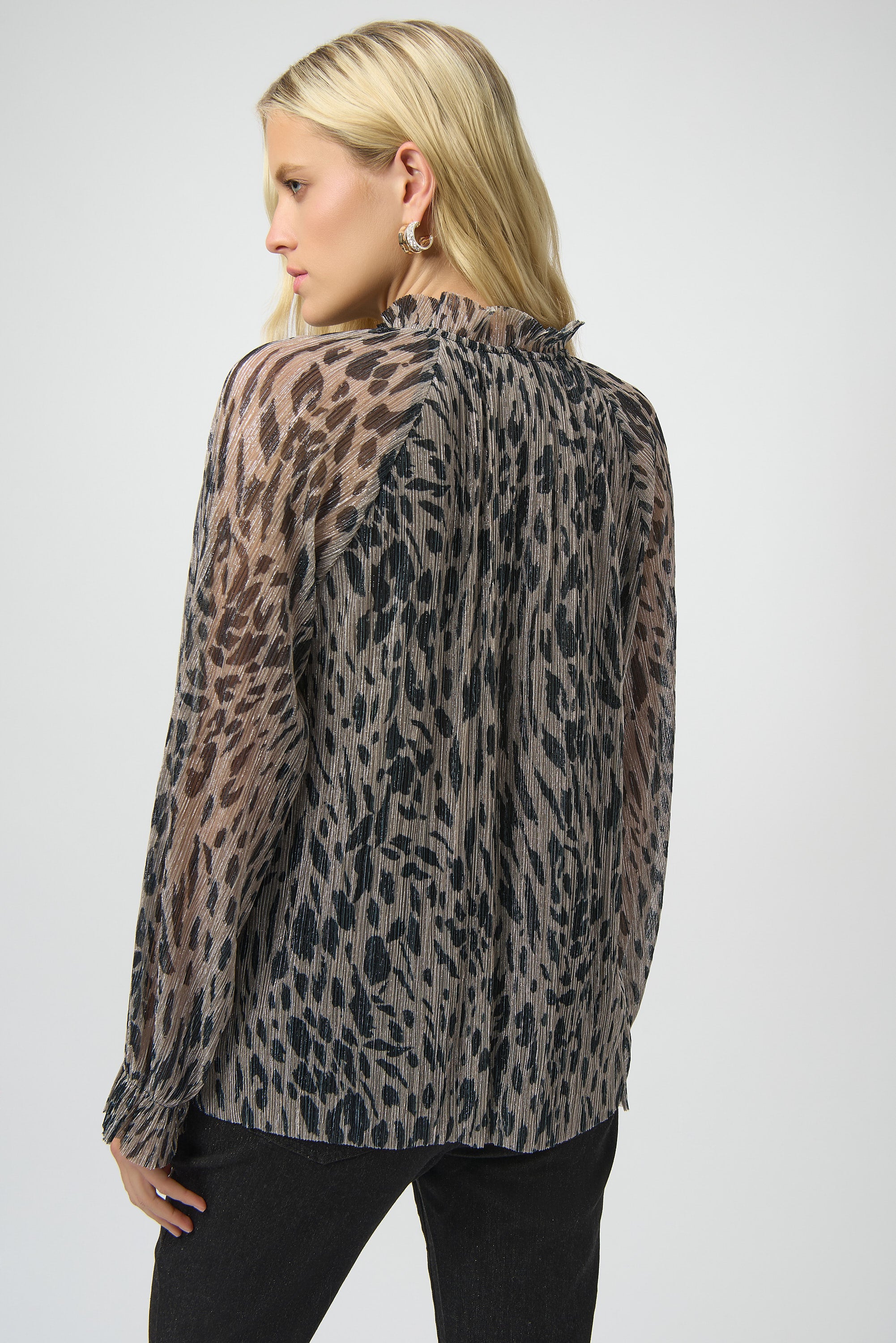 Animal Print Pullover With Jewel Embellishment