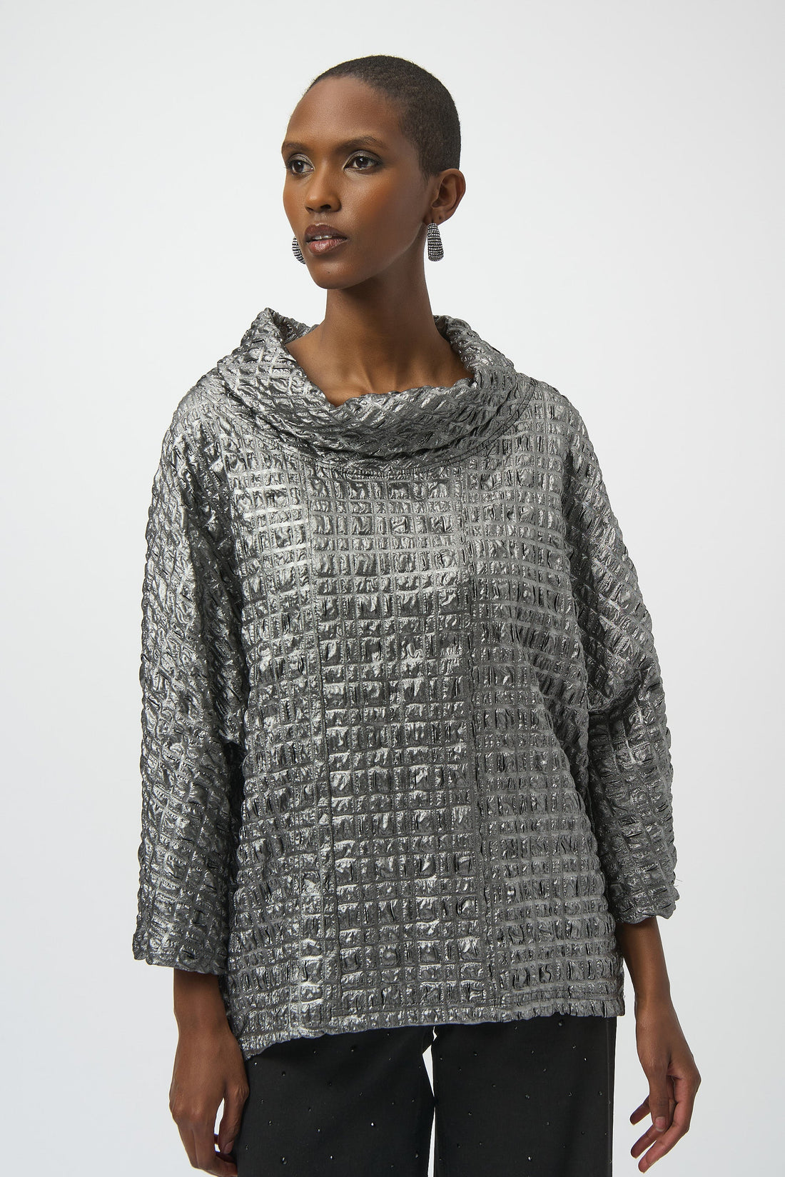 Joseph Ribkoff | Foiled Jacquard Boxy Top