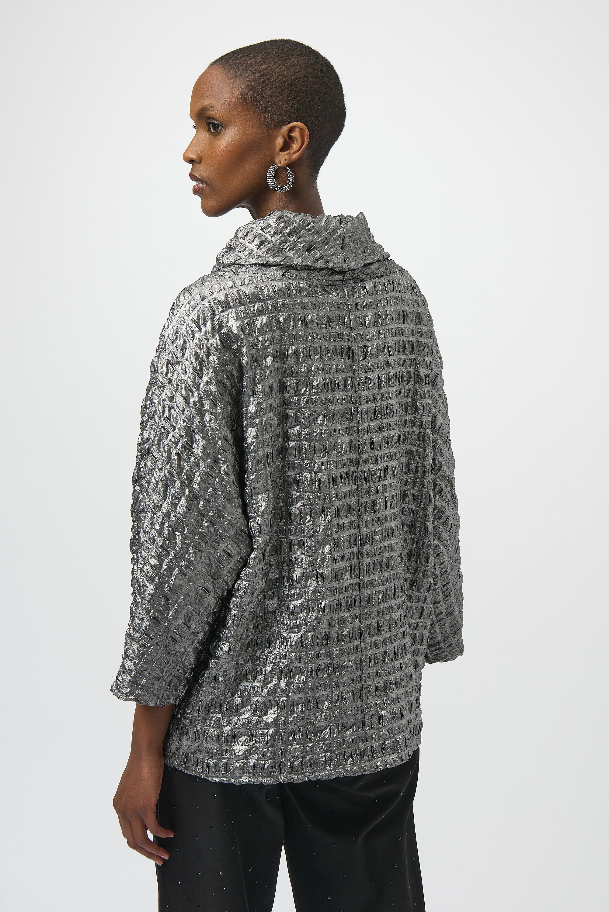 Foiled Jacquard Boxy Top