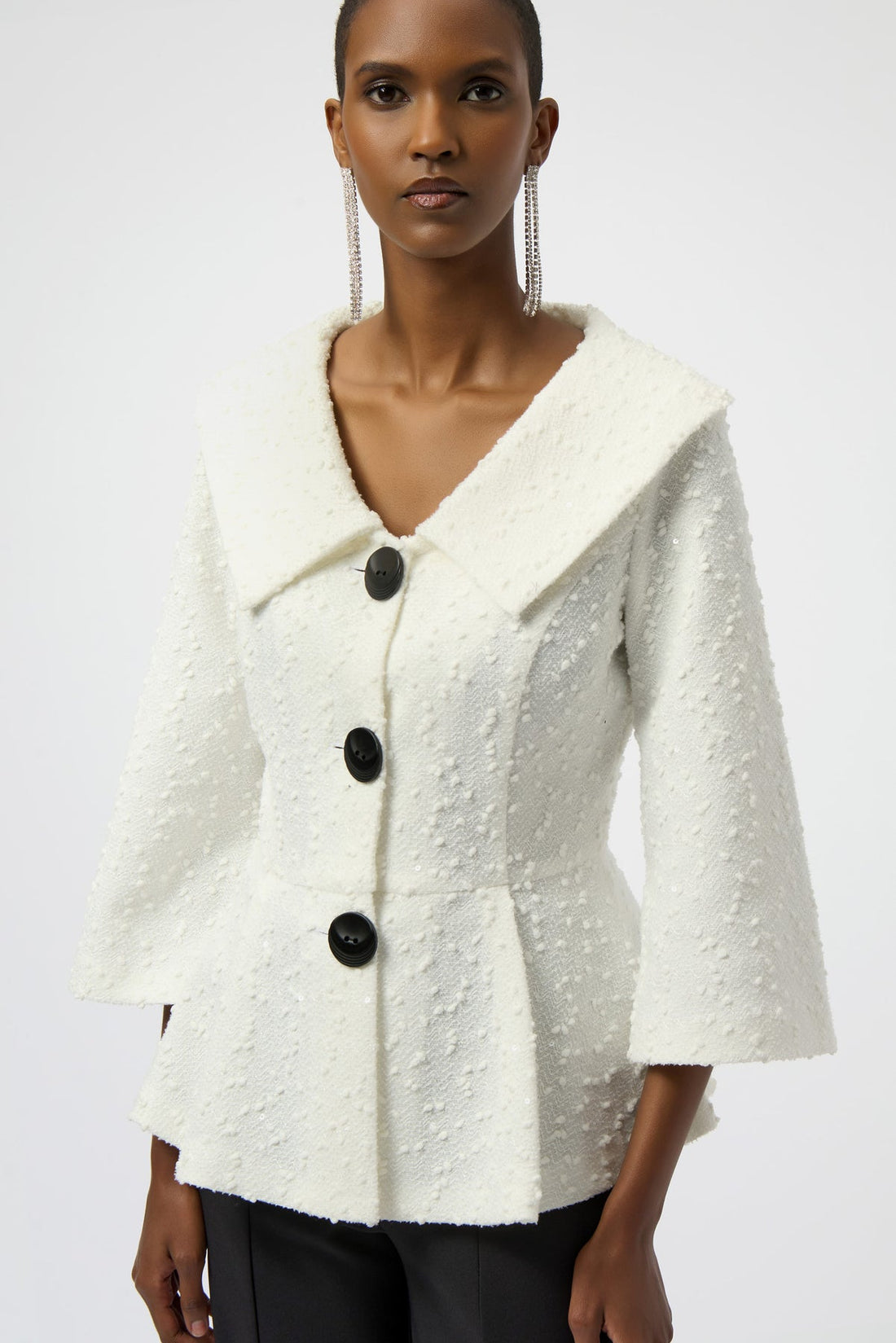 Joseph Ribkoff | Boucle Peplum Jacket - Winter White