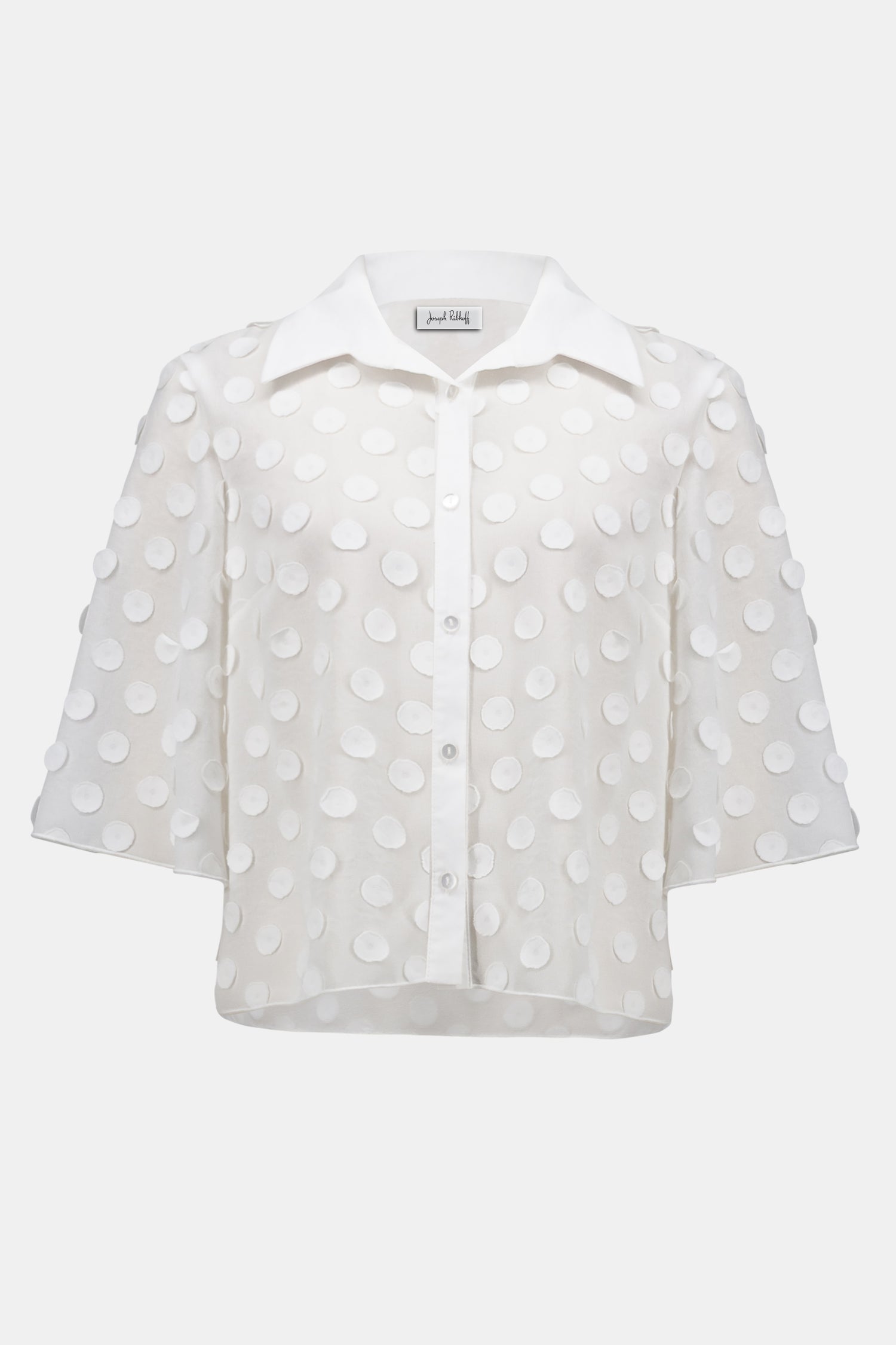 Joseph Ribkoff | Polka Dot Jacquard Blouse
