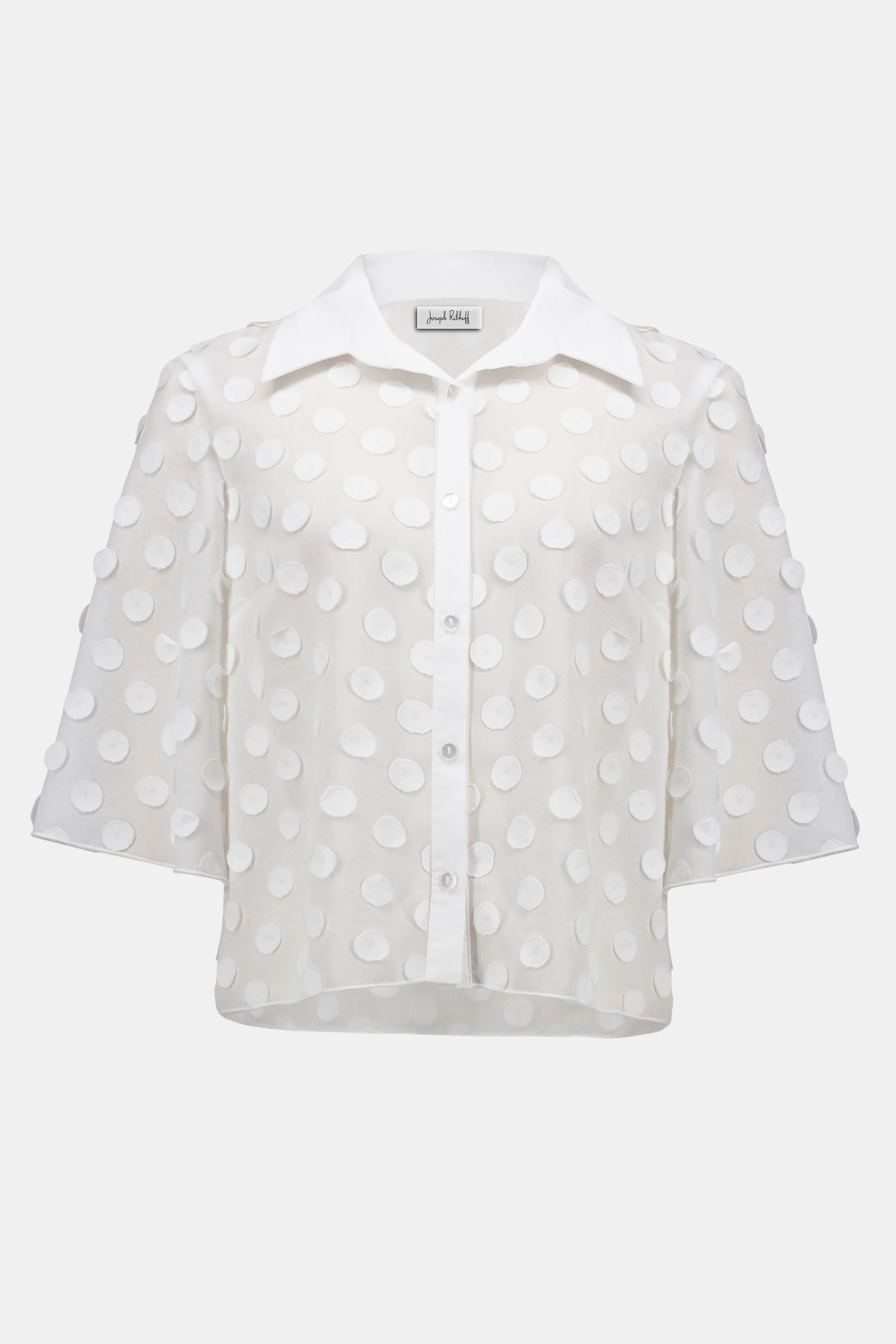 Joseph Ribkoff | Polka Dot Jacquard Blouse