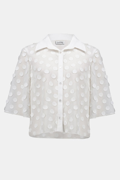 Joseph Ribkoff | Polka Dot Jacquard Blouse