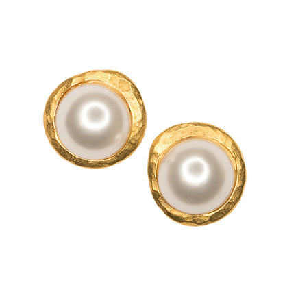 Kenneth Jay Lane | Clip Gold Button Earring