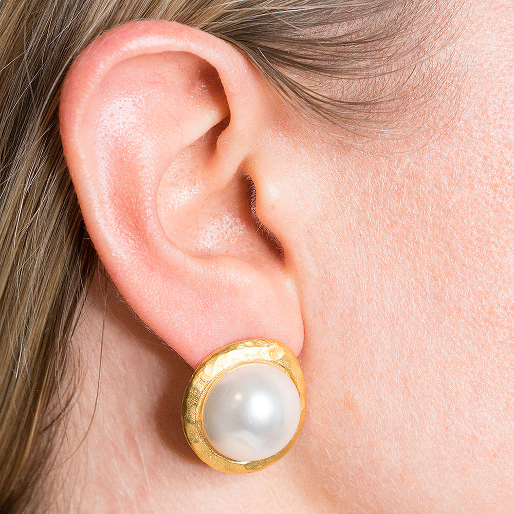 Kenneth Jay Lane | Clip Gold Button Earring