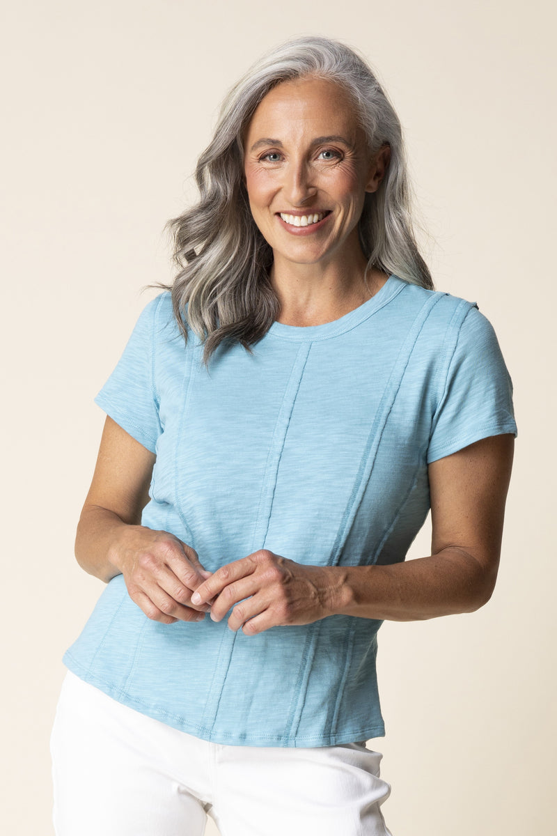 Pebble Seamed Tee - Dewdrop
