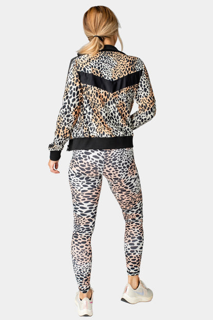 Buddy Love | Vonn Elastic Long Sleeve Zip Up Jacket - Cheetah