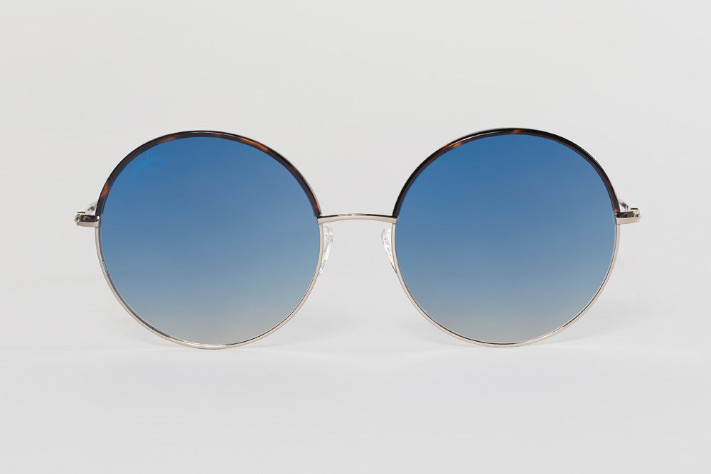 Farrah Round Metal Sunglasses - Blue