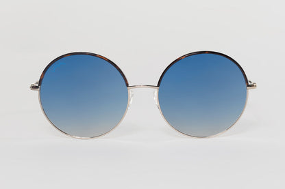 Farrah Round Metal Sunglasses - Blue