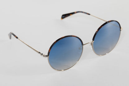 Farrah Round Metal Sunglasses - Blue