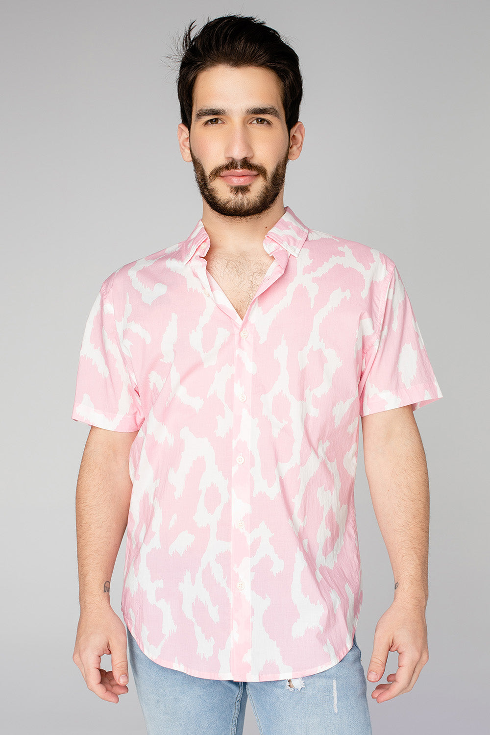 Robert Button Down Dress Shirt - Abstract Pink