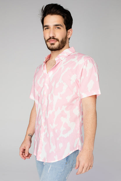 Robert Button Down Dress Shirt - Abstract Pink