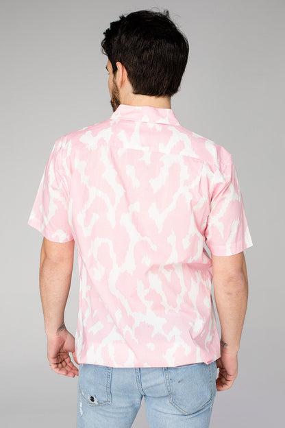 Robert Button Down Dress Shirt - Abstract Pink