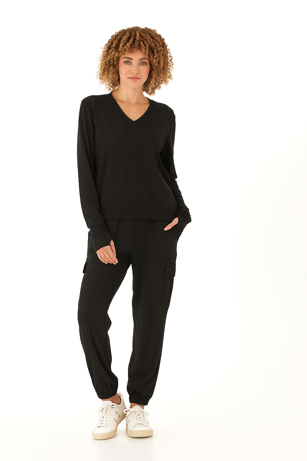 Threads 4 | Edwina Feather Fleece V-Neck Sweatshirt