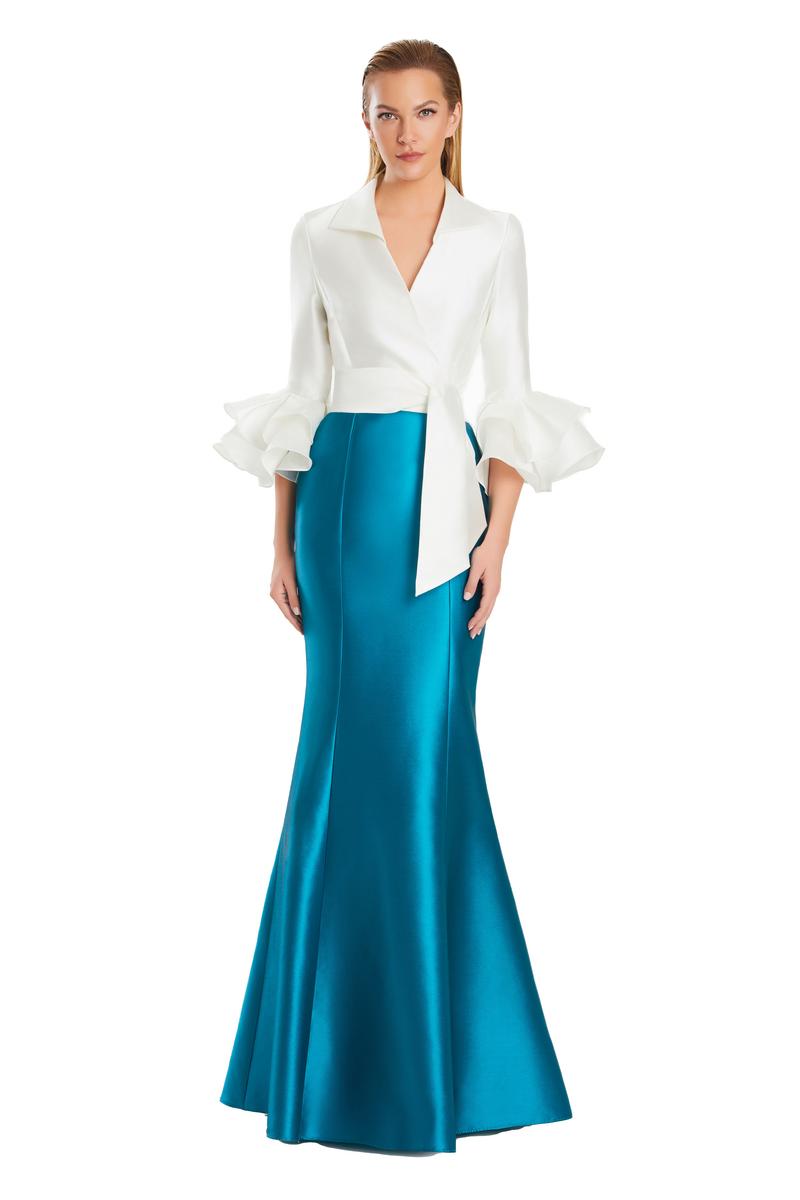 Daymor Couture | Shirt Gown with Flounce Sleeves