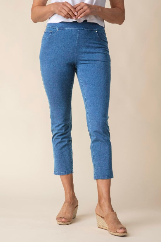 Habitat | Stonewash Cotton Capri Knit Jeans