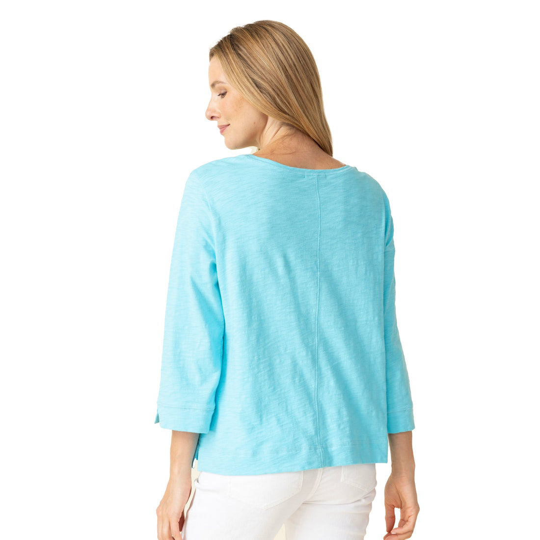 Habitat | Cotton Pebble Coverstitch Boatneck Top