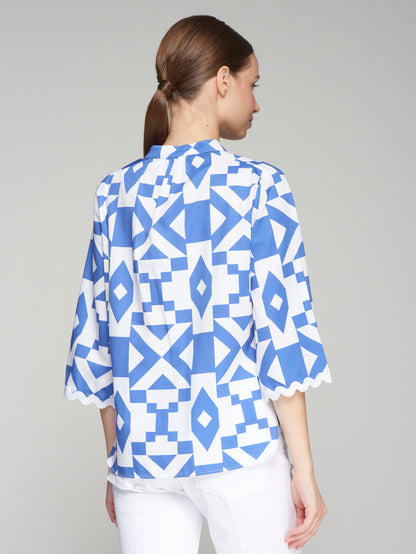 Vilagallo | Valerie Maxi Geo Azulon Shirt