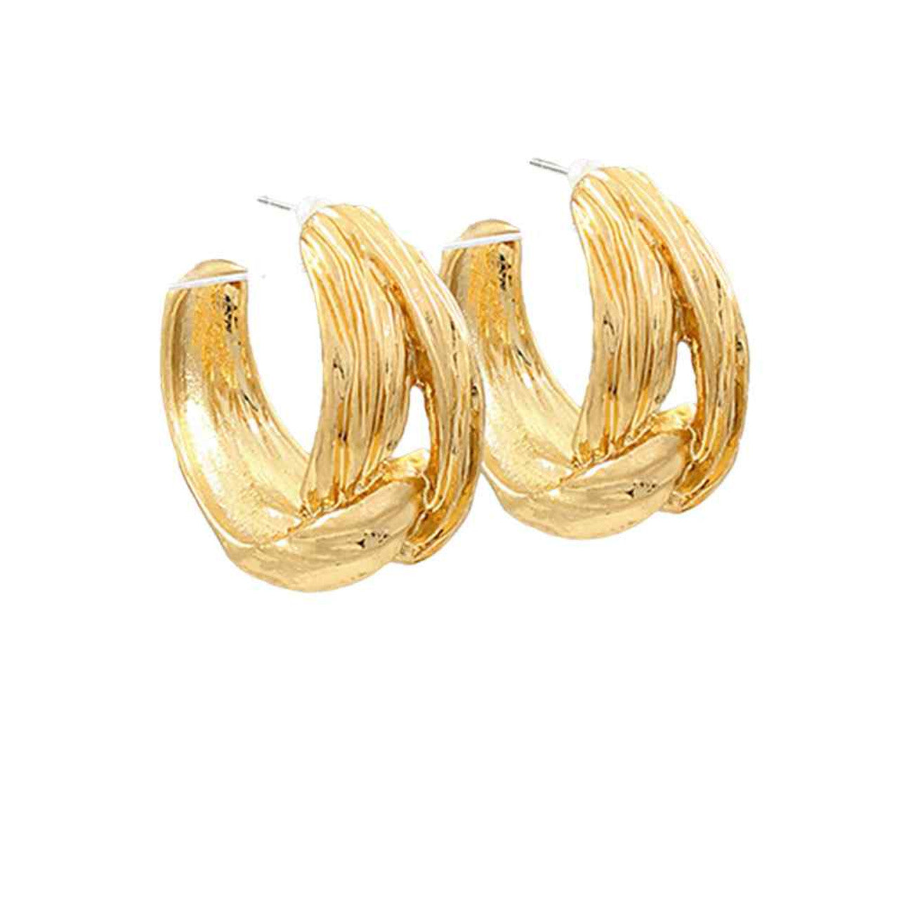 Golden Stella | Dot Textured Clip On Hoop