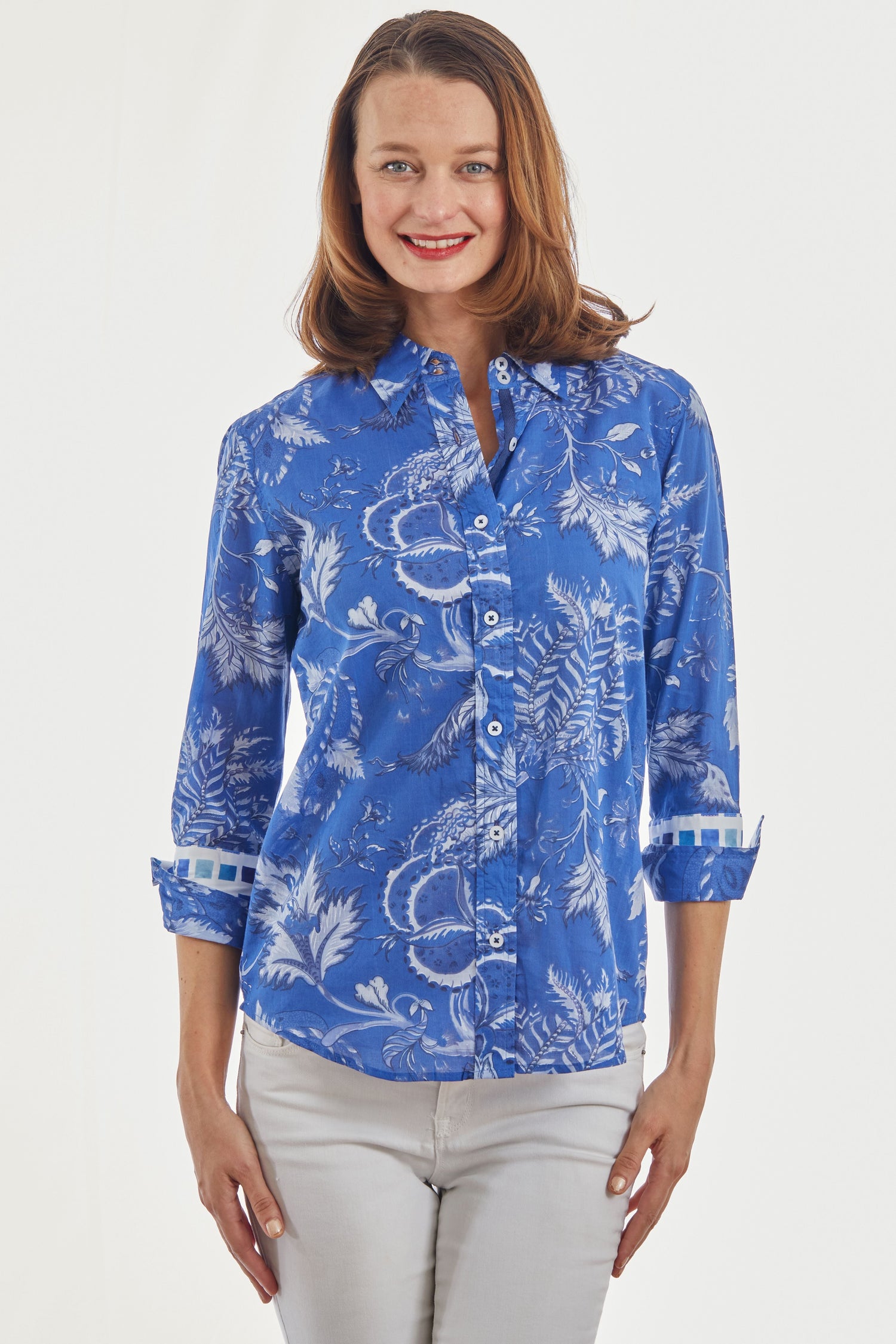 Dizzy Lizzie | 3/4 Sleeve Rome Navy Toile | Cloister Collection | SHIRT