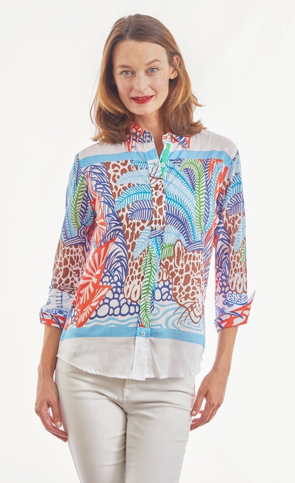 Dizzy Lizzie | 3/4 Sleeve Rome Shirt Hidden Cheetah | Cloister Collection | TOPS