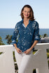 Dizzy Lizzie | 3/4 Sleeve Rome Shirt Navy Constellation Print | Cloister Collection | SHIRT