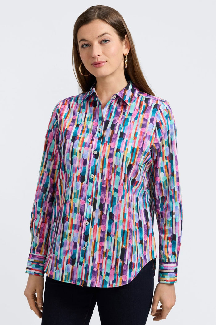 Foxcroft | Margie Long Sleeve Shirt - Multicolor Prism