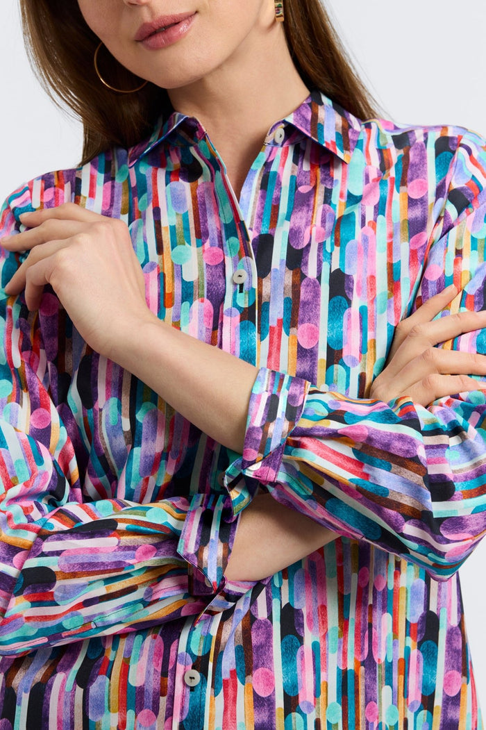 Foxcroft | Margie Long Sleeve Shirt - Multicolor Prism
