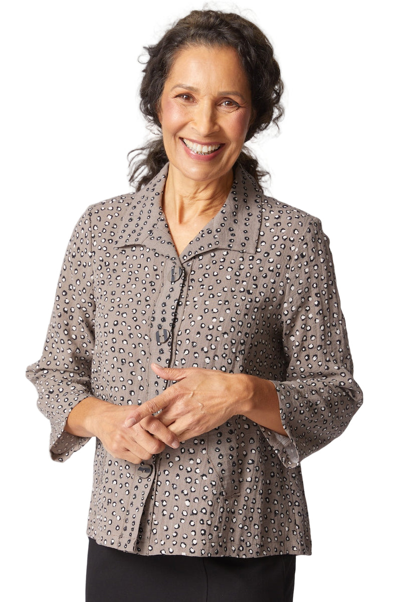 Habitat | Express Dot Mix Pleat Back Jacket - Truffle